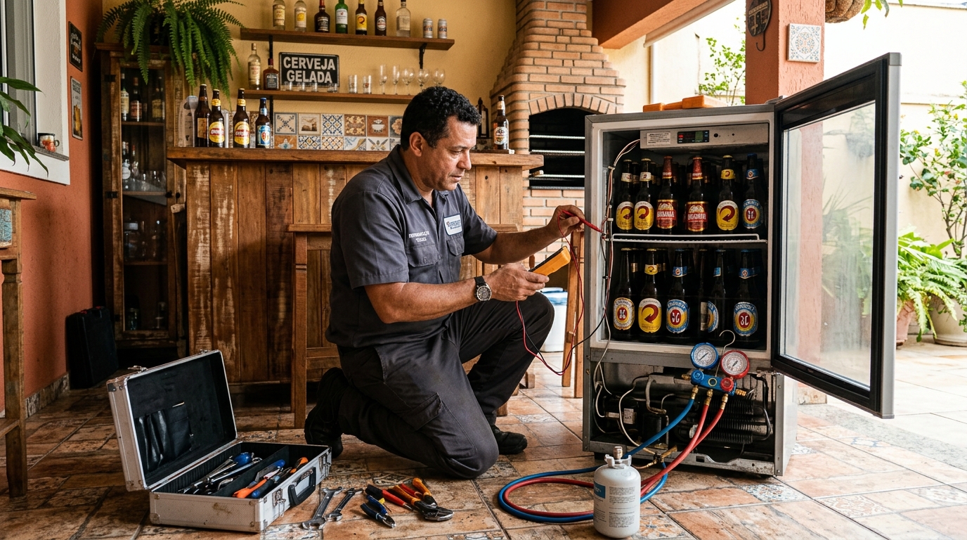 Aplicação de gás refrigerante em cervejeira atendida no Setor Morada do Sol, Palmas‑TO